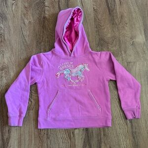 Kids Pink Horse Graphic Hoodie